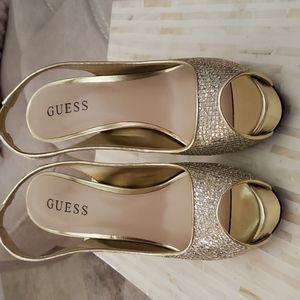 Guess gold stilettos